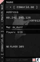 Stats for - • [ CSWorld.GE ] • - (Match Not Started)